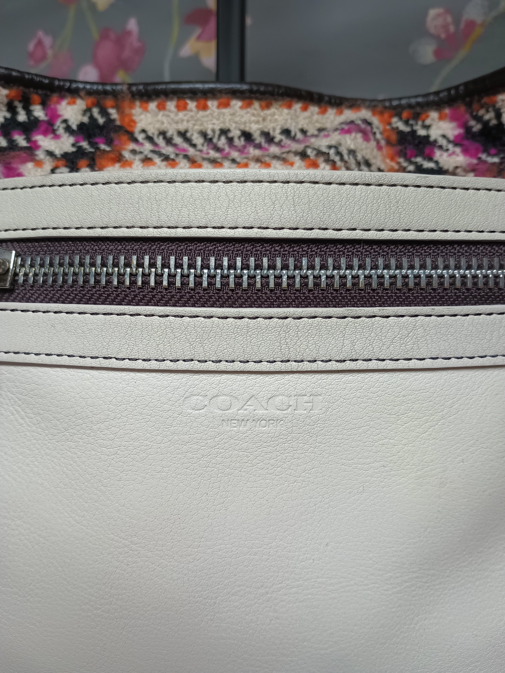 COACH Legacy Duffle Plaid Wool & Leather Hobo Bag 21146 - Picture 4 of 12